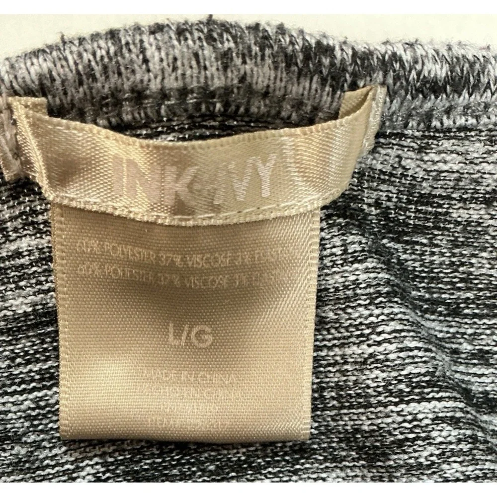 Ink & Ivy Hacci Knit Lounge 2 Pc Set Pullover Top/Pant Pull On Large Gray
